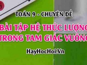 Bài tập Hệ thức lượng trong tam giác vuông có lời giải - Toán lớp 9 chuyên đề